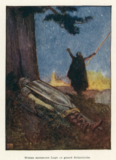 Wotan summons Loge to guard Brunnhilde by John Byam Liston Shaw